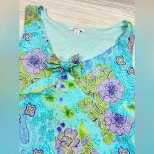 DRESSBARN XL ✨ Y2K Floral Sleeveless Top - Blue and Purple excellent condition